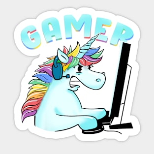 Unicorn Gamer Funny gamming Sticker